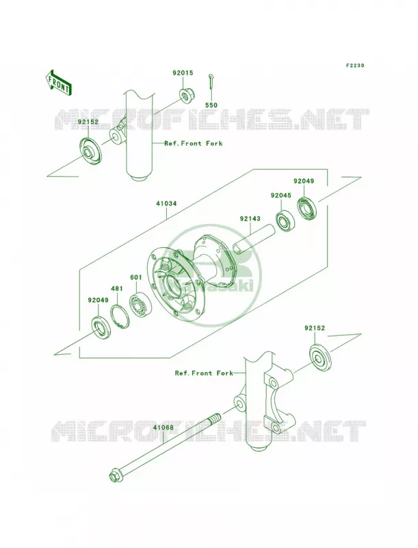 Front Hub Kawasaki MOTOS 140 2010 KLX140L  KLX140BAF
