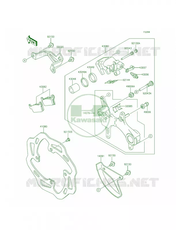 Rear Brake Kawasaki MOTOS 450 2015 KX450F  KX450FFF