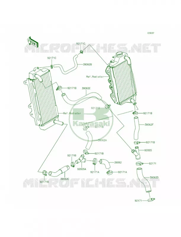 Water Pipe Kawasaki MOTOS 450 2015 KX450F  KX450FFF