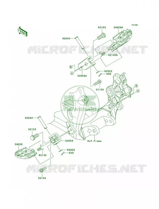 Footrests Kawasaki MOTOS 250 2014 KX250F  KX250ZEF
