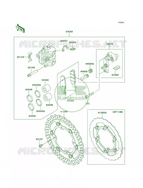 Front Brake Kawasaki MOTOS 250 2014 KX250F  KX250ZEF
