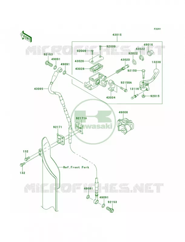 Front Master Cylinder Kawasaki MOTOS 250 2014 KX250F  KX250ZEF