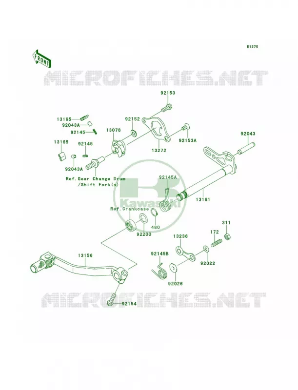 Gear Change Mechanism Kawasaki MOTOS 250 2014 KX250F  KX250ZEF