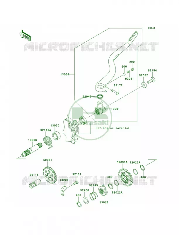 Kickstarter Mechanism Kawasaki MOTOS 250 2014 KX250F  KX250ZEF