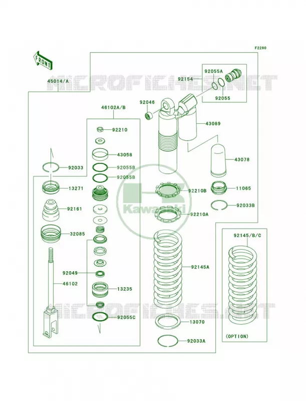 Shock Absorbers Kawasaki MOTOS 250 2014 KX250F  KX250ZEF