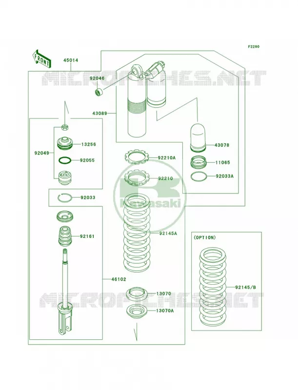Shock Absorbers Kawasaki MOTOS 450 2014 KX450F  KX450FEF