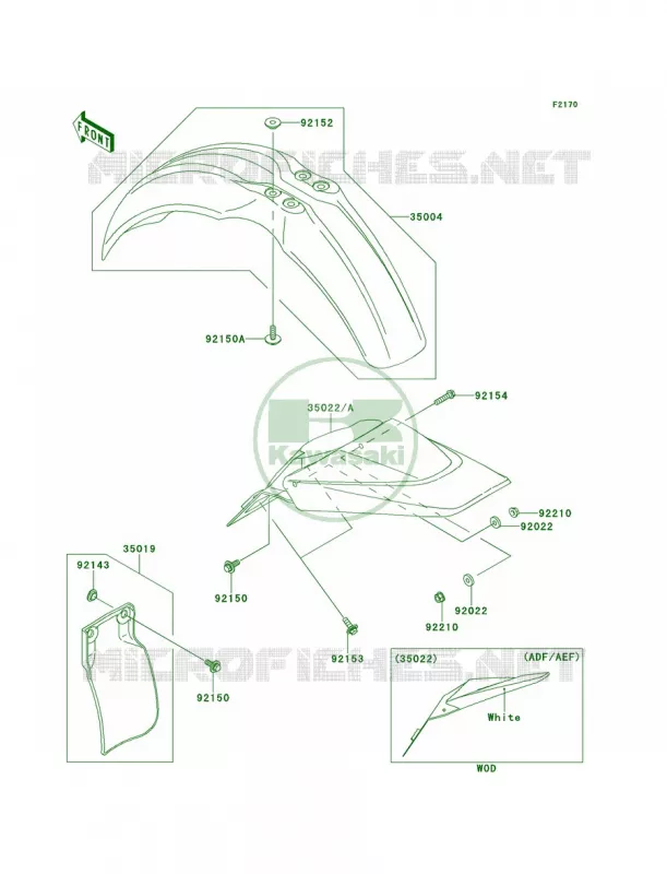 Fenders Kawasaki MOTOS 65 2014 KX65   KX65AEF