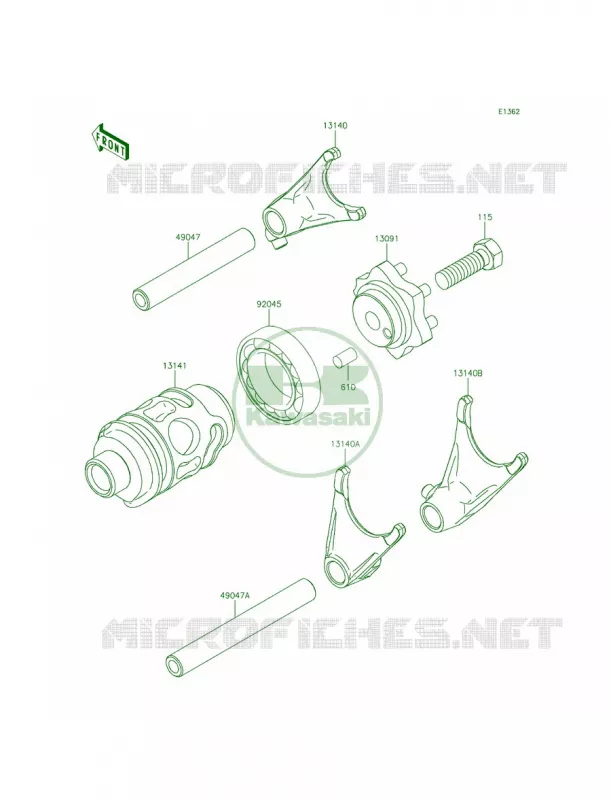 Gear Change DrumShift Forks Kawasaki MOTOS 85 2014 KX85  KX85CEF