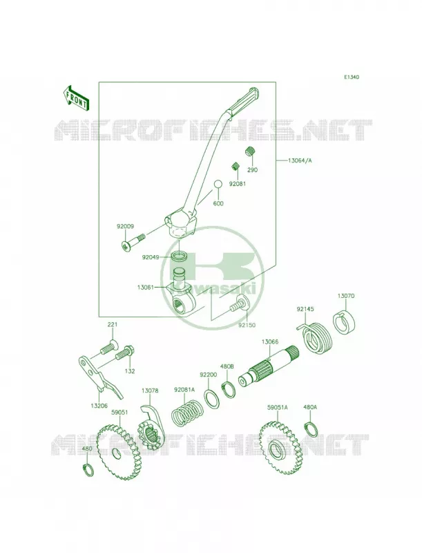 Kickstarter Mechanism Kawasaki MOTOS 85 2014 KX85  KX85CEF