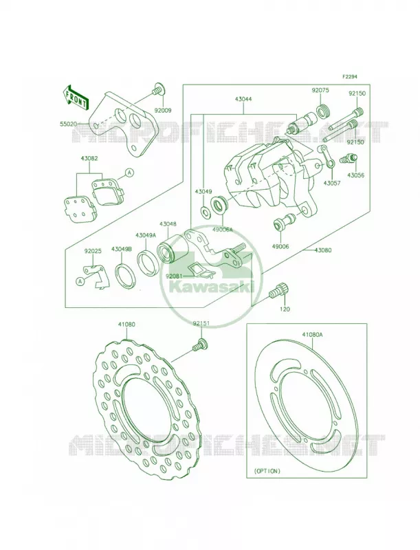 Rear Brake Kawasaki MOTOS 85 2014 KX85  KX85CEF