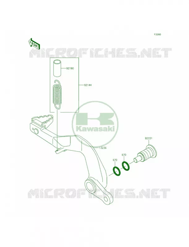 Brake Pedal Kawasaki MOTOS 100 2014 KX100  KX100FEF
