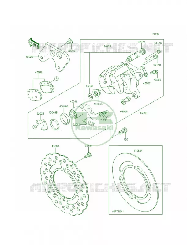 Rear Brake Kawasaki MOTOS 100 2014 KX100  KX100FEF
