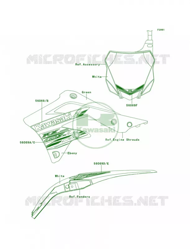 DecalsFDF Kawasaki MOTOS 450 2013 KX450F  KX450FDF