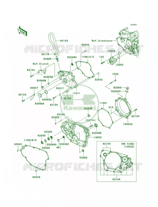 Engine Covers Kawasaki MOTOS 450 2013 KX450F  KX450FDF