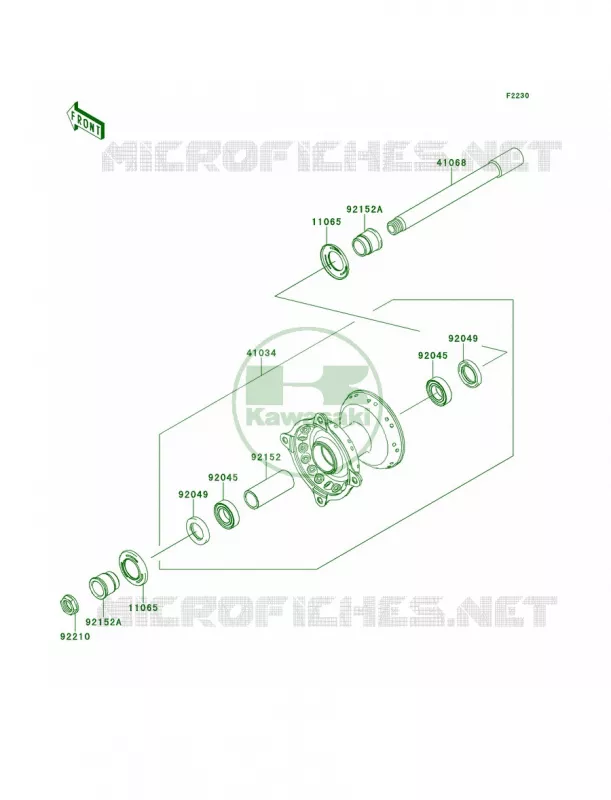Front Hub Kawasaki MOTOS 450 2013 KX450F  KX450FDF