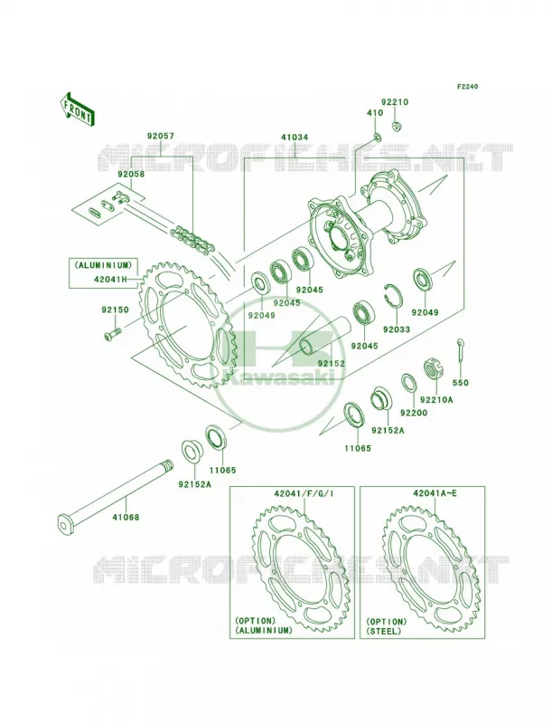 Rear Hub Kawasaki MOTOS 450 2013 KX450F  KX450FDF