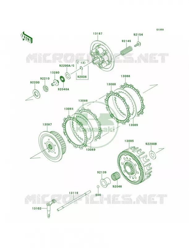 Clutch Kawasaki MOTOS 250 2013 KX250F  KX250ZDF