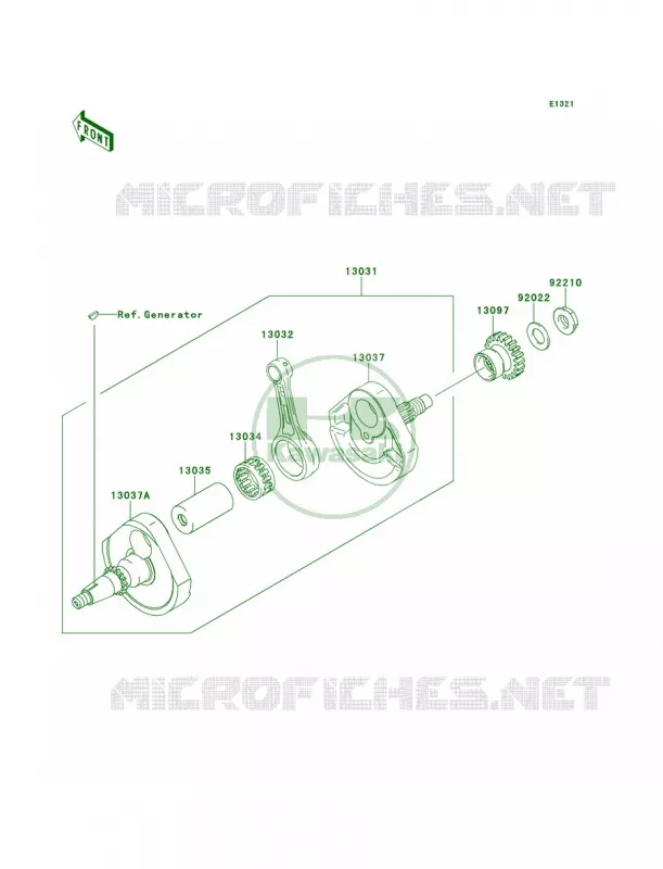 Crankshaft Kawasaki MOTOS 250 2013 KX250F  KX250ZDF