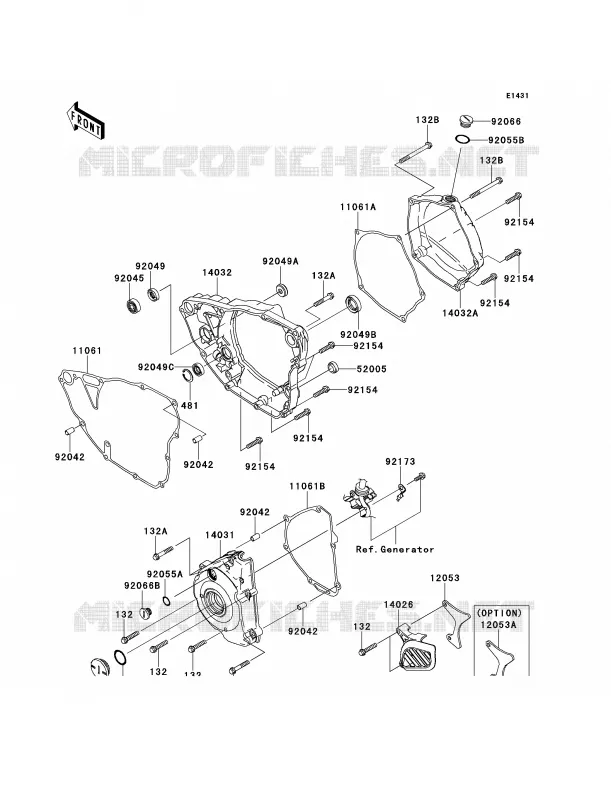 Engine Covers Kawasaki MOTOS 250 2013 KX250F  KX250ZDF