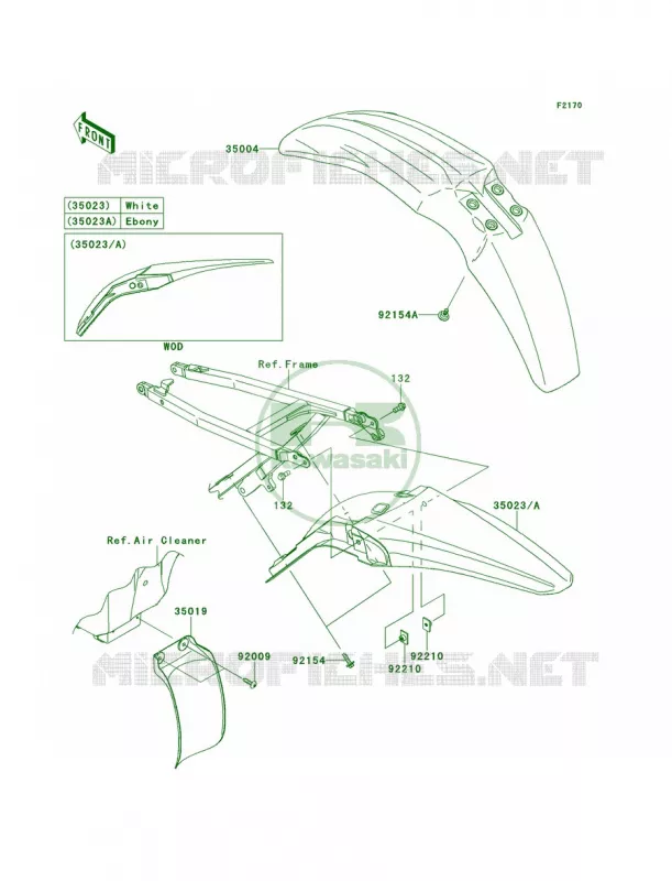 Fenders Kawasaki MOTOS 250 2013 KX250F  KX250ZDF