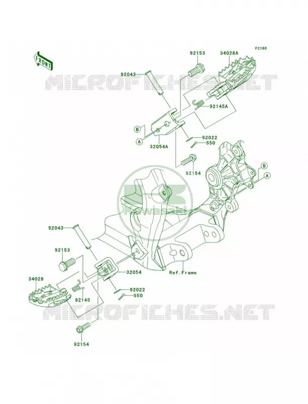 Footrests Kawasaki MOTOS 250 2013 KX250F  KX250ZDF