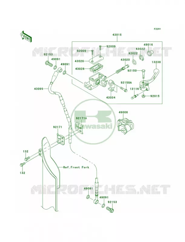 Front Master Cylinder Kawasaki MOTOS 250 2013 KX250F  KX250ZDF