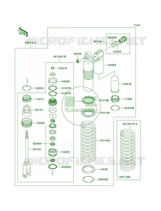 Shock Absorbers Kawasaki MOTOS 250 2013 KX250F  KX250ZDF