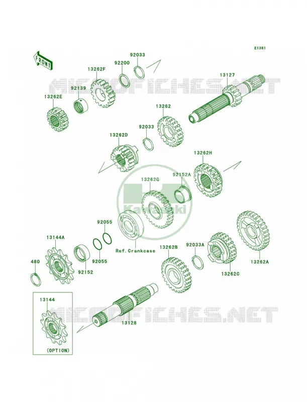 TransmissionZDF Kawasaki MOTOS 250 2013 KX250F  KX250ZDF