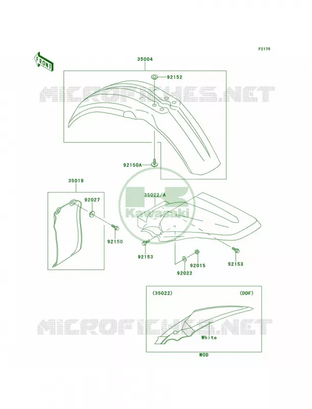 Fenders Kawasaki MOTOS 100 2013 KX100  KX100DDF