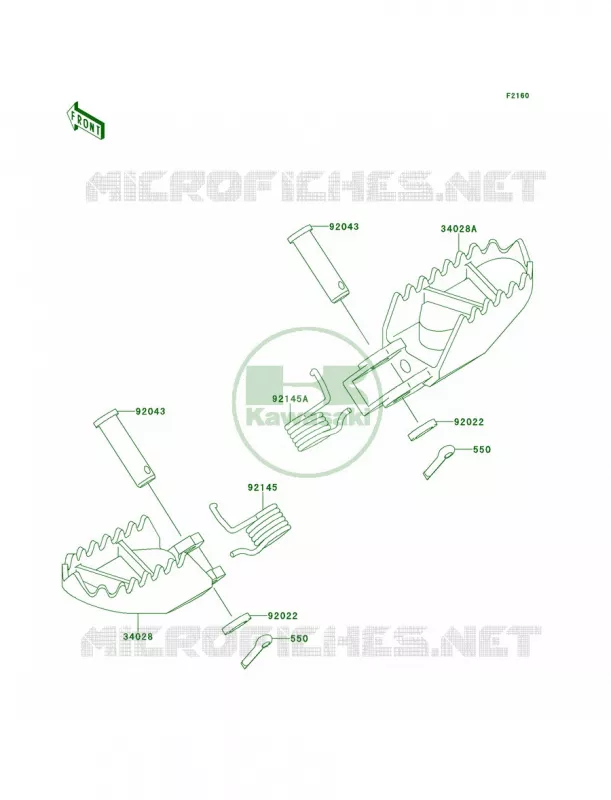 Footrests Kawasaki MOTOS 100 2013 KX100  KX100DDF