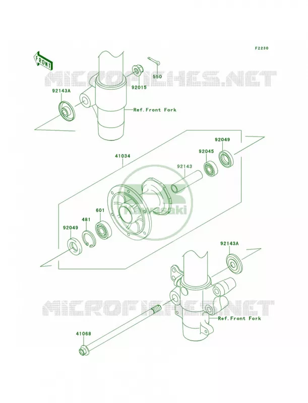 Front Hub Kawasaki MOTOS 100 2013 KX100  KX100DDF