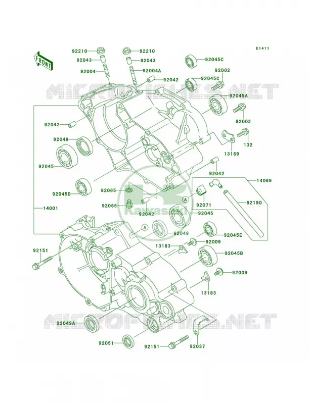 Crankcase Kawasaki MOTOS 85 2013 KX85  KX85ADF