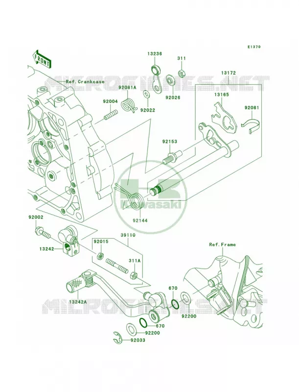 Gear Change Mechanism Kawasaki MOTOS 140 2009 KLX140  KLX140A9F