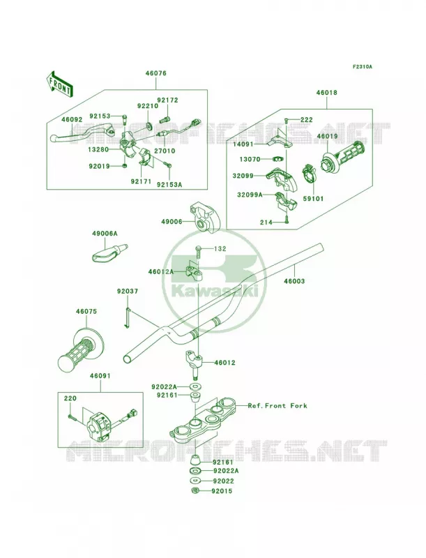 HandlebarABF Kawasaki MOTOS 140 2009 KLX140  KLX140A9F