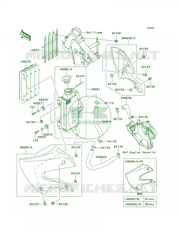 Radiator Kawasaki MOTOS 65 2013 KX65   KX65ADF