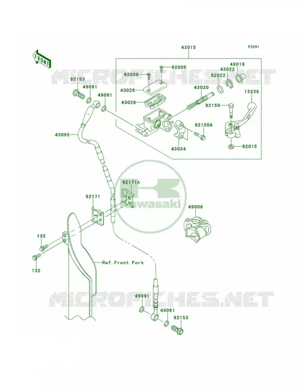 Front Master Cylinder Kawasaki MOTOS 450 2012 KX450F  KX450FCF