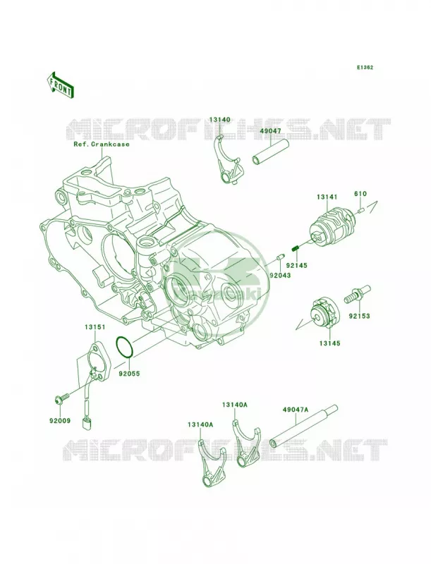 Gear Change DrumShift Forks Kawasaki MOTOS 450 2012 KX450F  KX450FCF