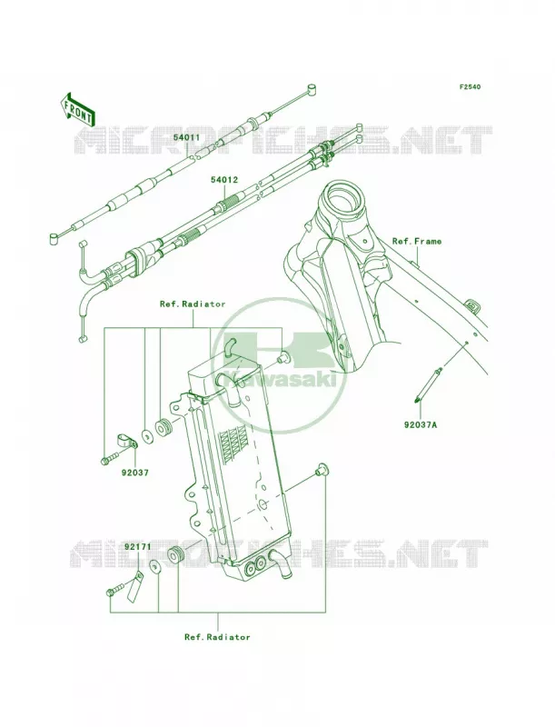 Cables Kawasaki MOTOS 250 2012 KX250F  KX250YCF