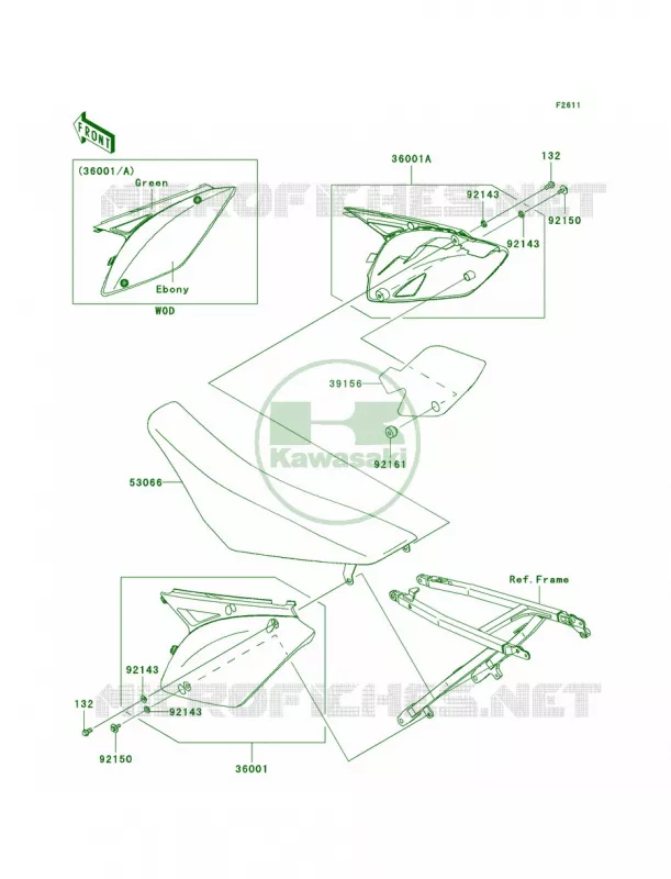 Side Covers Kawasaki MOTOS 250 2012 KX250F  KX250YCF