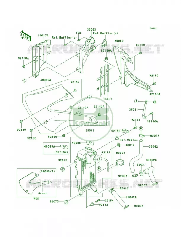 Radiator Kawasaki MOTOS 100 2012 KX100  KX100DCF
