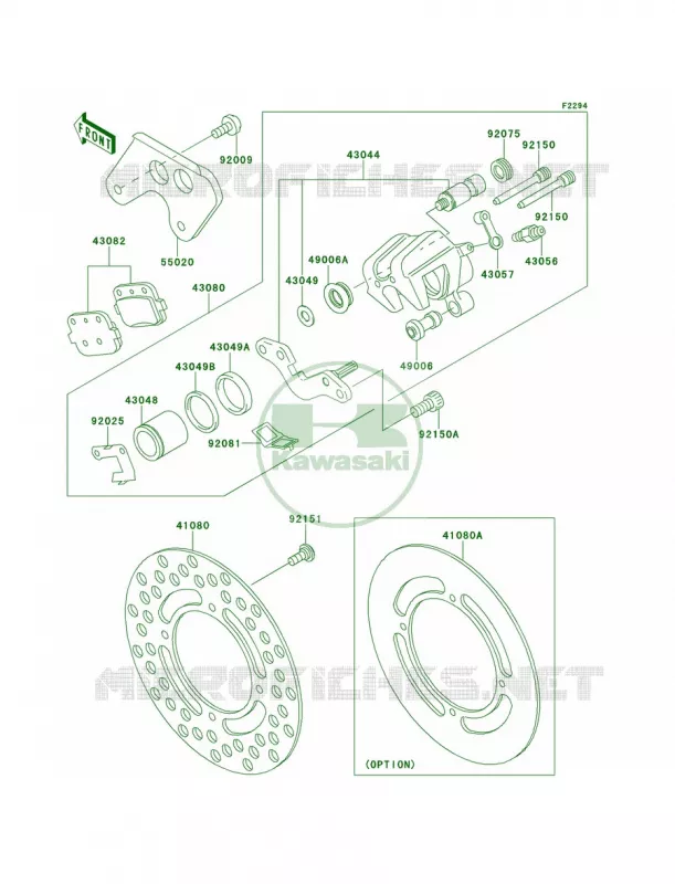 Rear Brake Kawasaki MOTOS 100 2012 KX100  KX100DCF