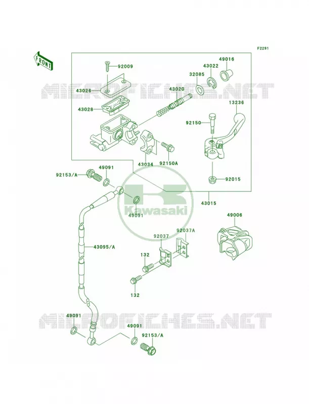 Front Master Cylinder Kawasaki MOTOS 65 2012 KX65   KX65ACF