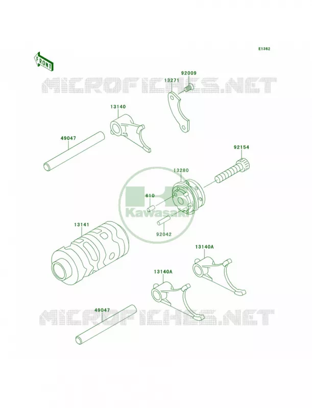 Gear Change DrumShift Forks Kawasaki MOTOS 65 2012 KX65   KX65ACF