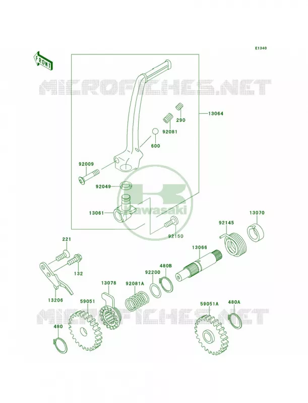 Kickstarter Mechanism Kawasaki MOTOS 65 2012 KX65   KX65ACF