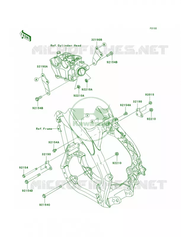 Engine Mount Kawasaki MOTOS 250 2011 KX250F  KX250YBF