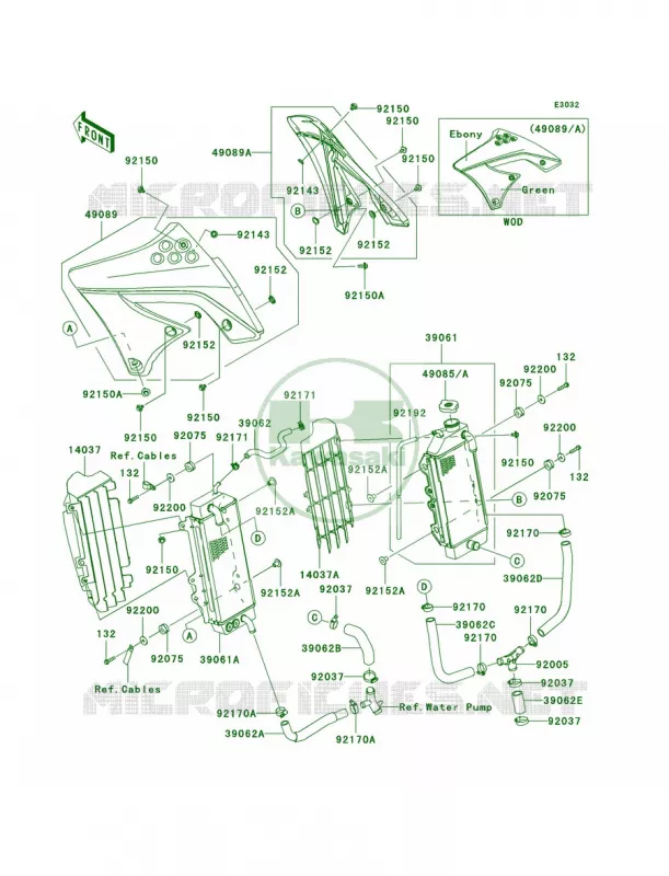Radiator Kawasaki MOTOS 250 2011 KX250F  KX250YBF