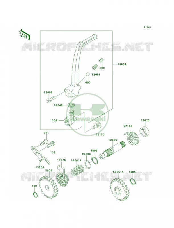 Kickstarter Mechanism Kawasaki MOTOS 85 2011 KX85  KX85ABF