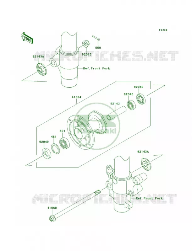 Front Hub Kawasaki MOTOS 100 2011 KX100  KX100DBF
