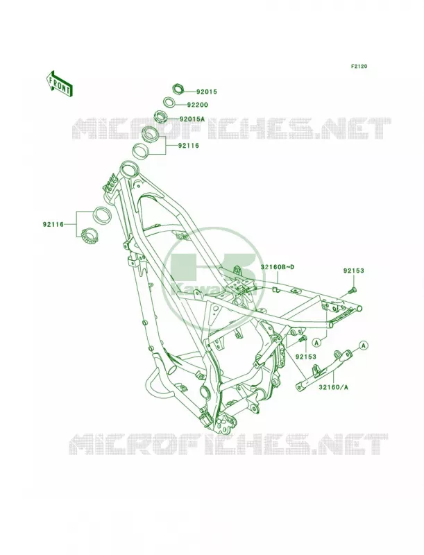 Frame Kawasaki MOTOS 140 2009 KLX140 Monster Energy  KLX140A9FA