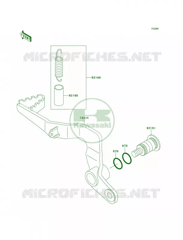 Brake Pedal Kawasaki MOTOS 65 2011 KX65   KX65ABF